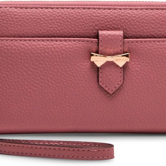 AK Boxed slim zip wallet with bow detailing and wristlet strap - Picture 1 of 4